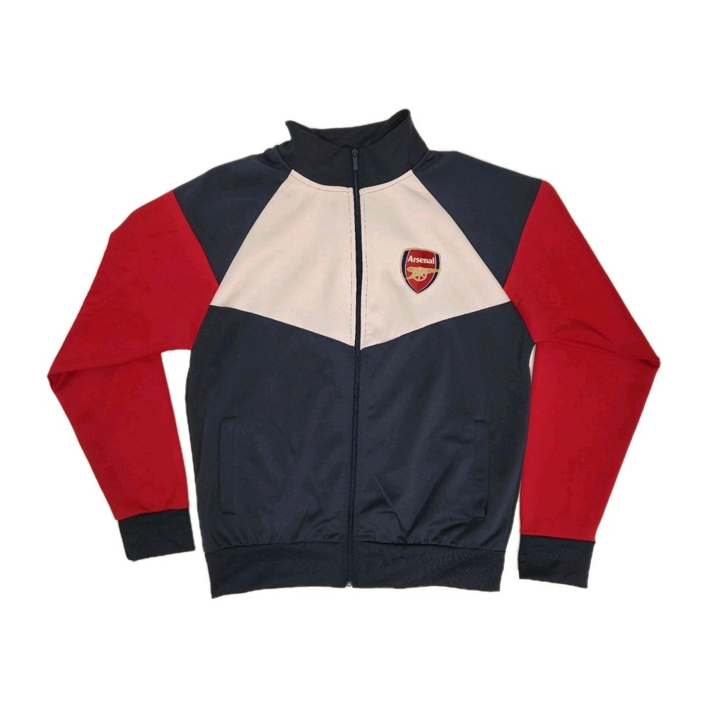 Arsenal FC Track Jacket Premier League Soccer Red Blue White Color Block Large